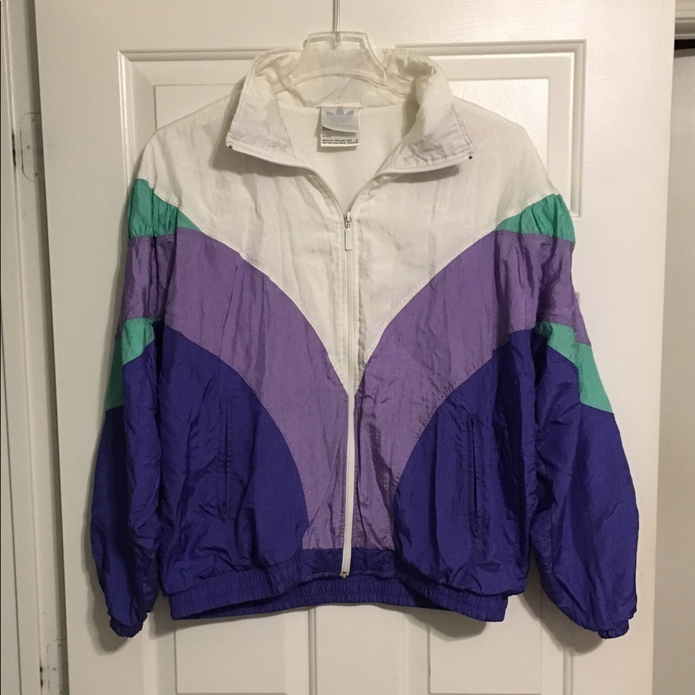Vtg 90's Adidas Women's windbreaker jacket Sz L - Picture 1 of 5